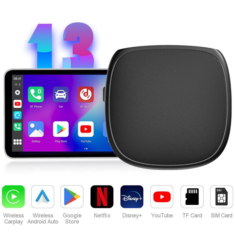 Linkifun GT7 Android 13 Smart AI Box Wireless CarPlay/Android Auto Adapter 4GB RAM + 64GB Storage