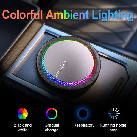 Linkifun GT7H customizable ambient lighting in breathing gradient and running horse lamp modes.