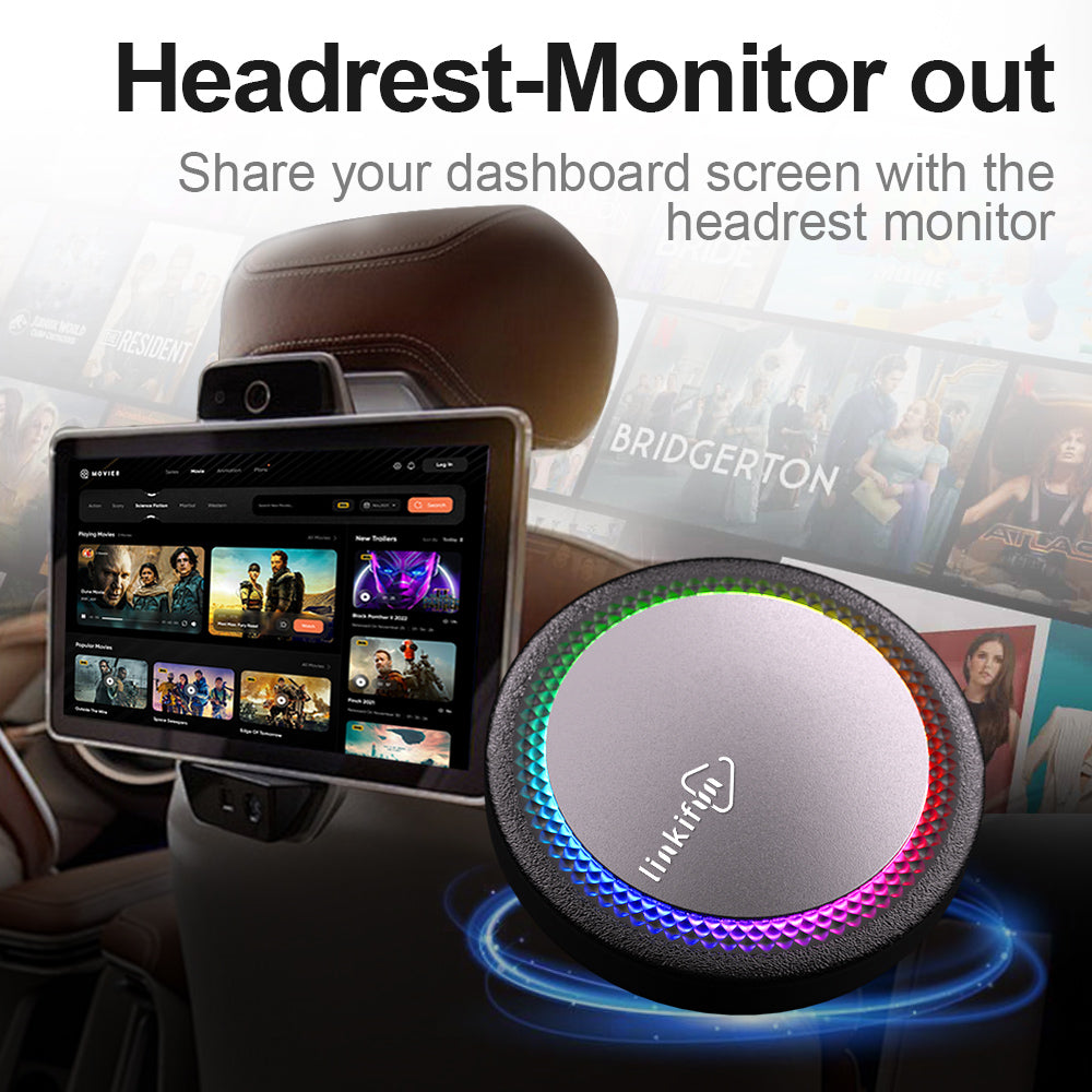 GT7H device streaming movies via HDMI Out to rear seat monitor.