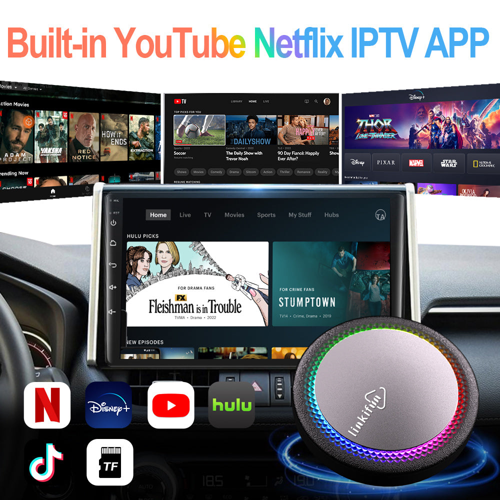 GT7H online and offline video streaming on Netflix, YouTube, and Hulu via WiFi and SIM card.