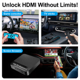 Linkifun Y3H Car TV Mate Pro offers unlimited HDMI capabilities, including gaming, TV sticks, and screen mirroring for in-car entertainment.