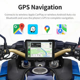 SP8505 5" IP67 Waterproof Motorcycle Smart Screen, GPS Navigation with Wireless Apple Carplay, Android Auto