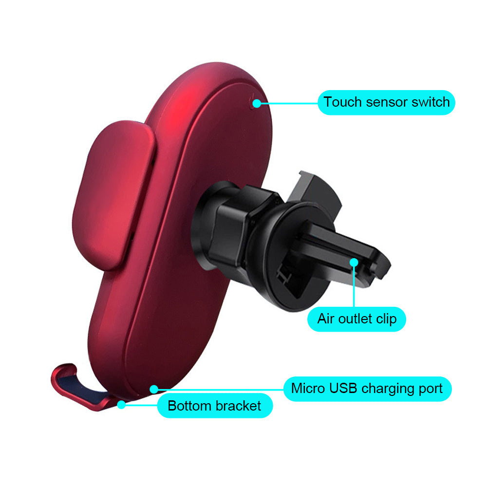 Smart Automatic Infrared Sensing Wireless Fast Charging Car Mount for Smartphones