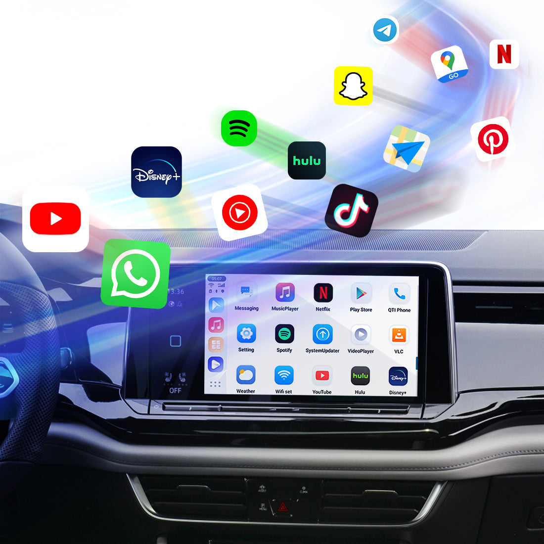 低価最安値ワイヤレス CarPlay Android Auto プラグアンドプレイ ポータブルプレーヤー