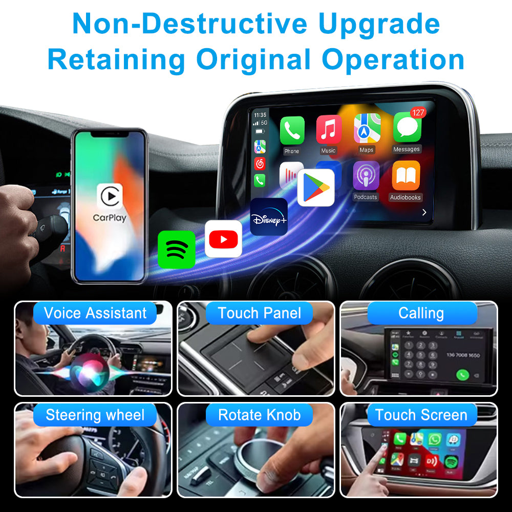 Linkifun RGB Mini Wireless Carplay/Android Auto Adapter with Ambient L