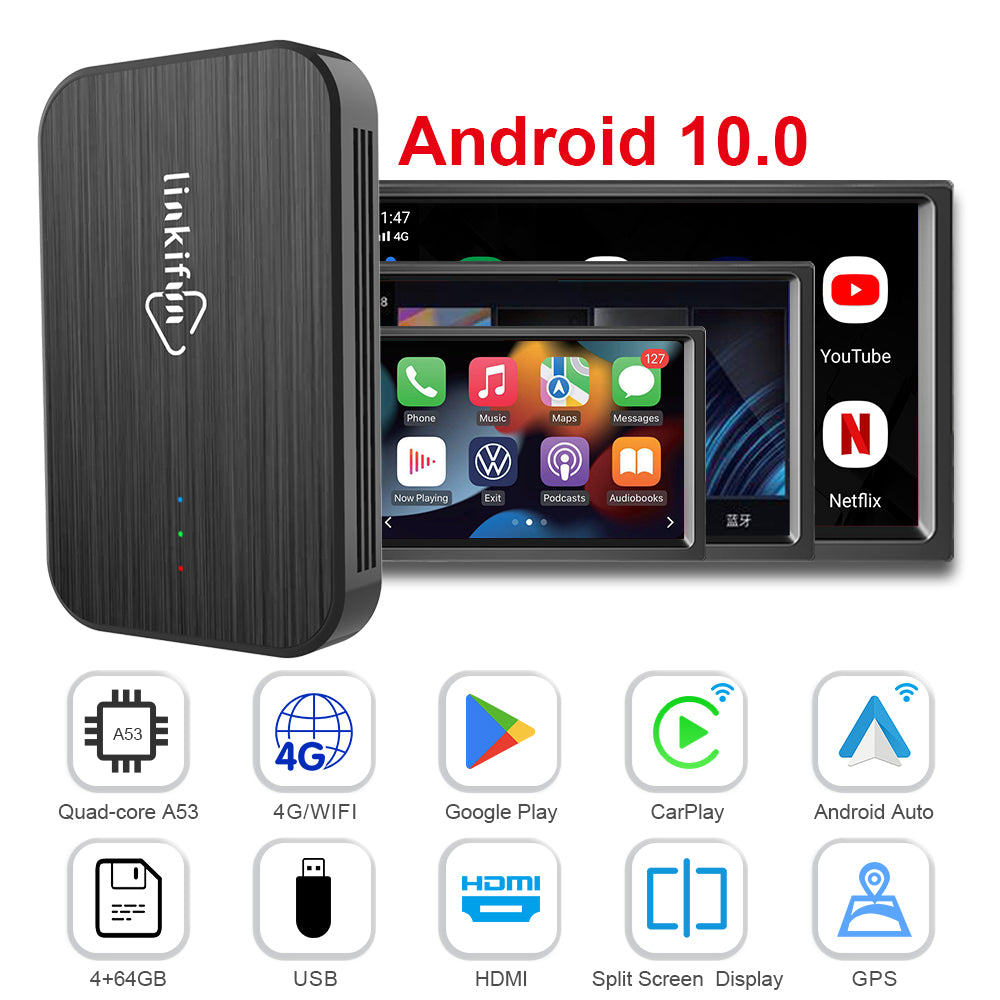 Linkifun Z4 Android 10 Smart AI Box Wireless Carplay/ Android Auto 