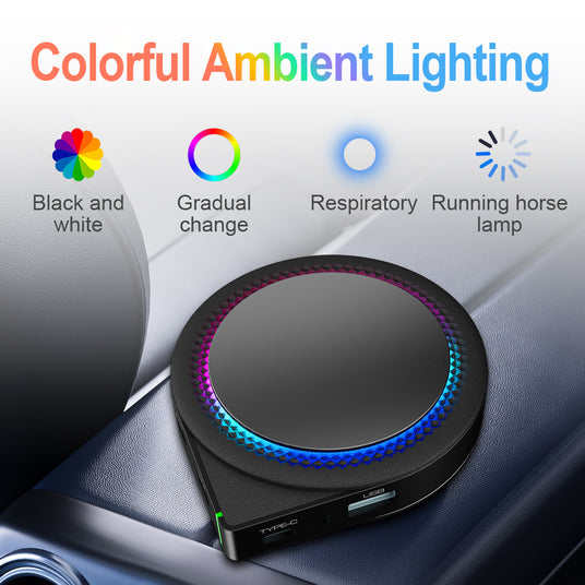 Linkifun GT6 Pro displaying various ambient lighting options, including black and white, gradual change, respiratory, and running horse lamp modes