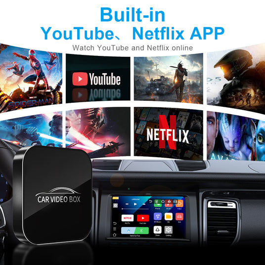 Y1 Mini Wireless Carplay/Android Auto Video Box with built-in YouTube and Netflix apps